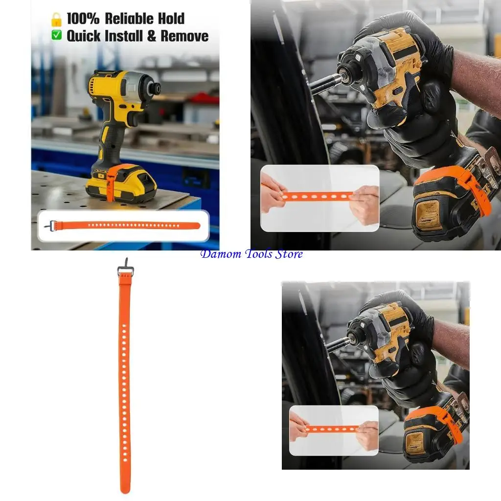 57BE 3pcs Adjustable Battery Holders Strap for Cordless Tool to Maintain Full Power Output Preventing Disconnection Fit 5 Inches
