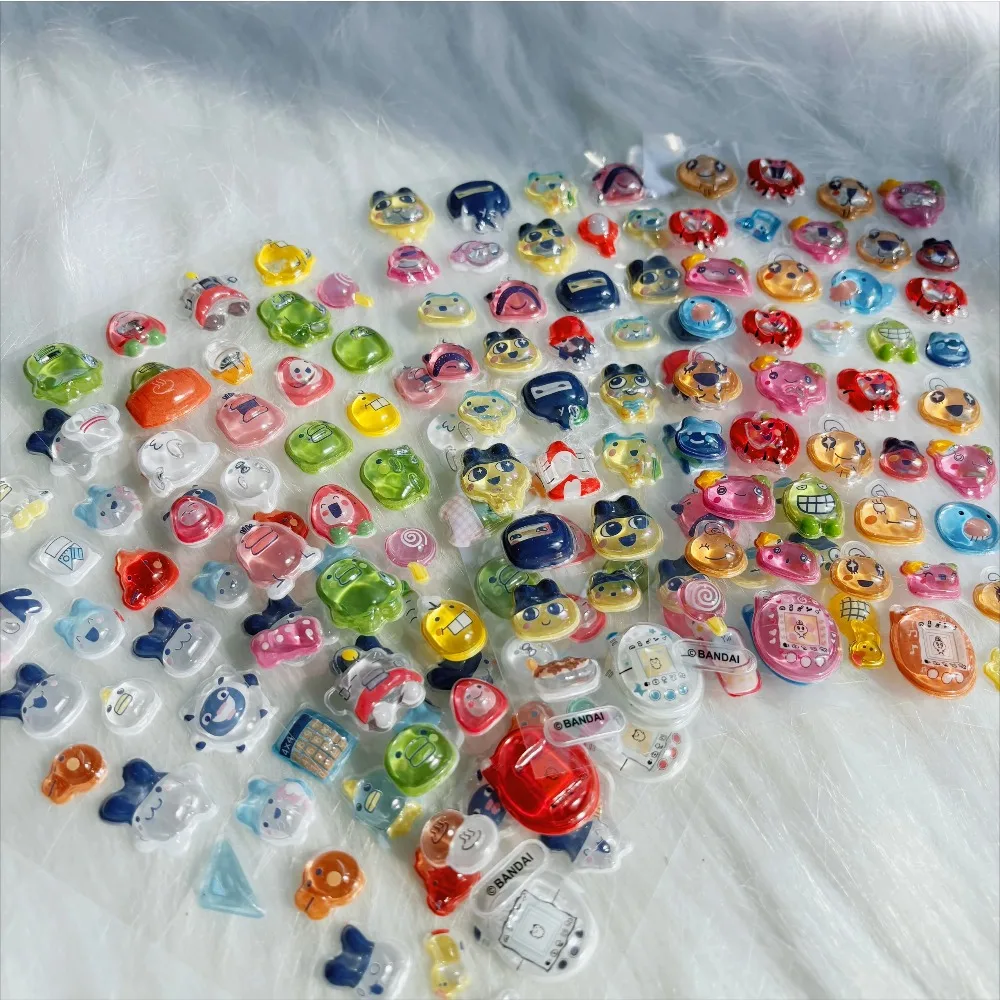 New Cute Tamagotchi Kuchipatchi Mametchi 3D Embossed Stickers Creative Cartoon Decoration Notebook Stickers Lovely Craft Gifts