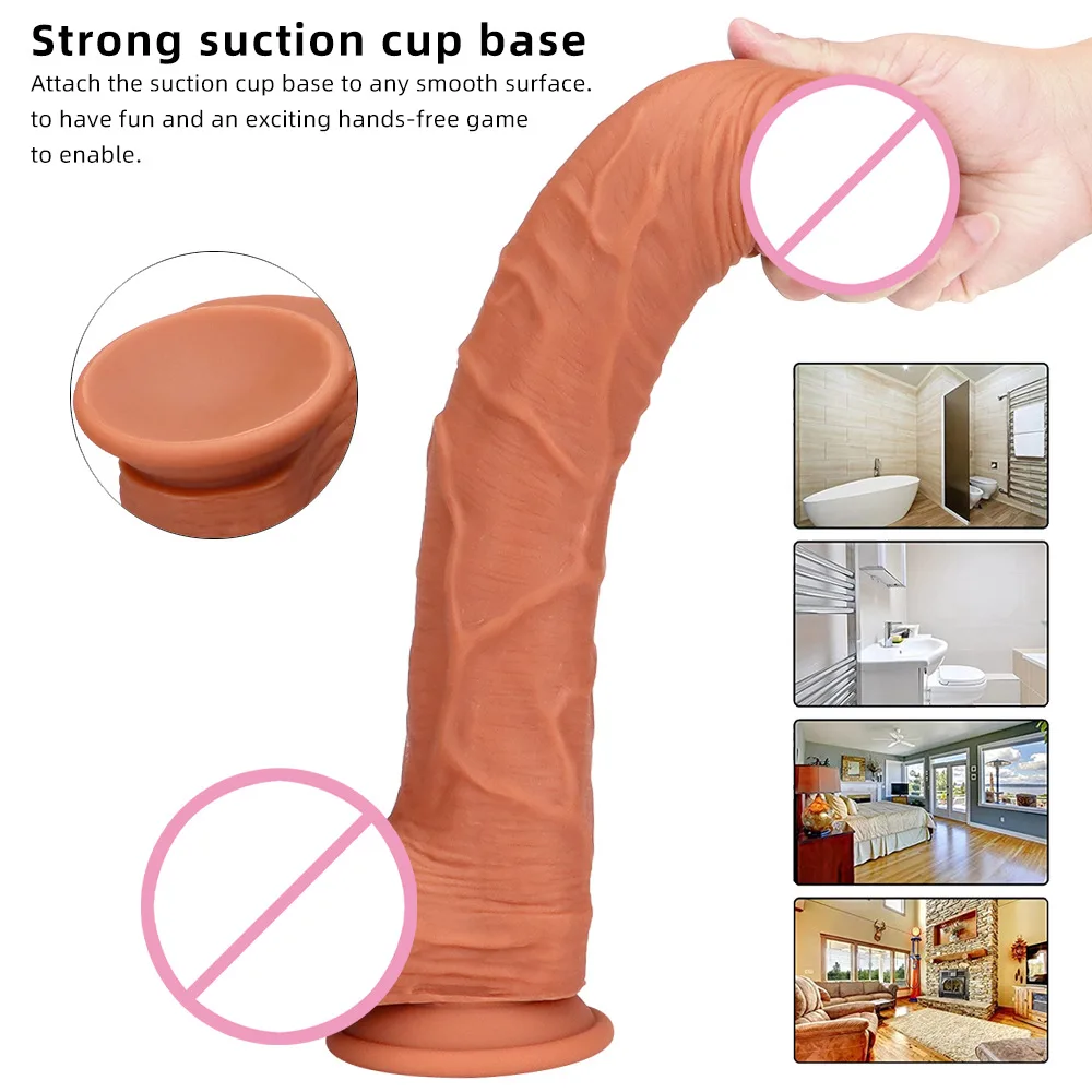 HOWOSEX Realistic Super long Silicone Dildo Large Dildo Sex Toy for Women with Thick Glans Real Dong with Suction Cup Stiff Cock