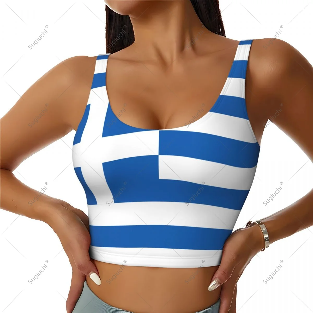 

Женский спортивный жилет с флагом Греции для занятий спортом, легкий, модный, для йоги и тренировок