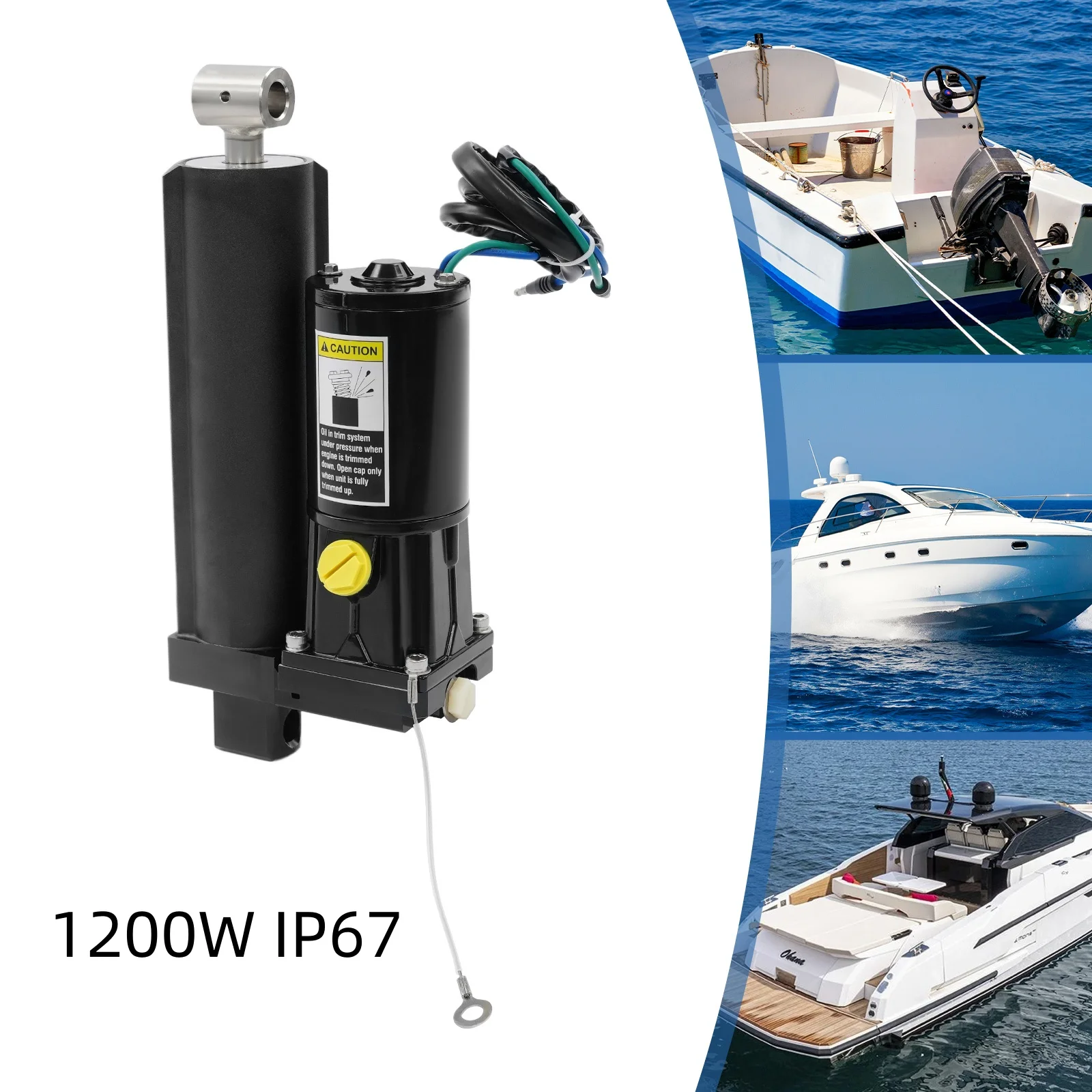 

Outboard Power Trim Tilt Assy for Mercury Four Stroke 75-115HP - 1200W 6061 Aluminum IP67 Waterproof & 1.14N·m Torque