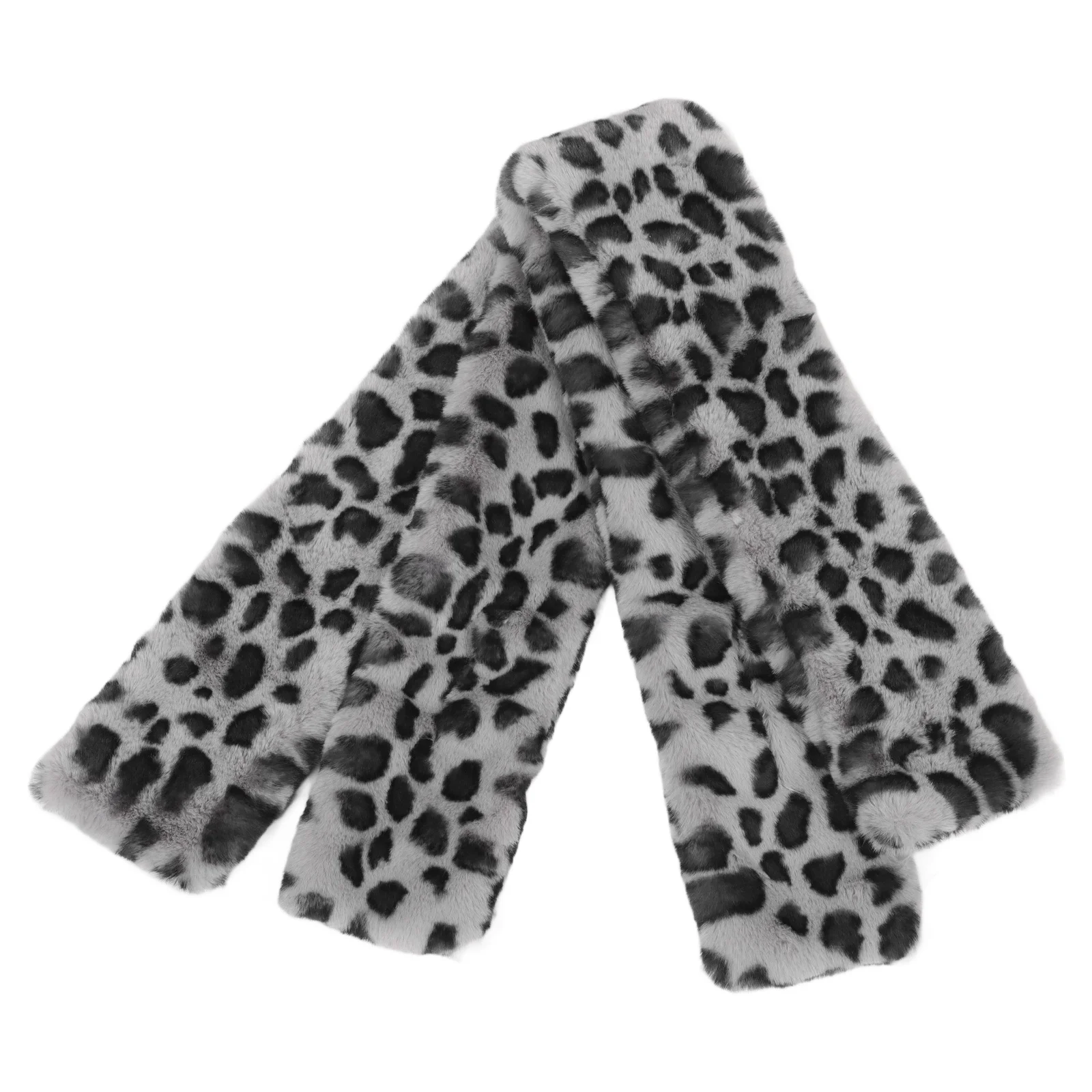 

2Pcs Leopard Print Winter Scarves Furry Neck Warmer Soft Shawl Women Christmas Party Supplies Holiday Gifts