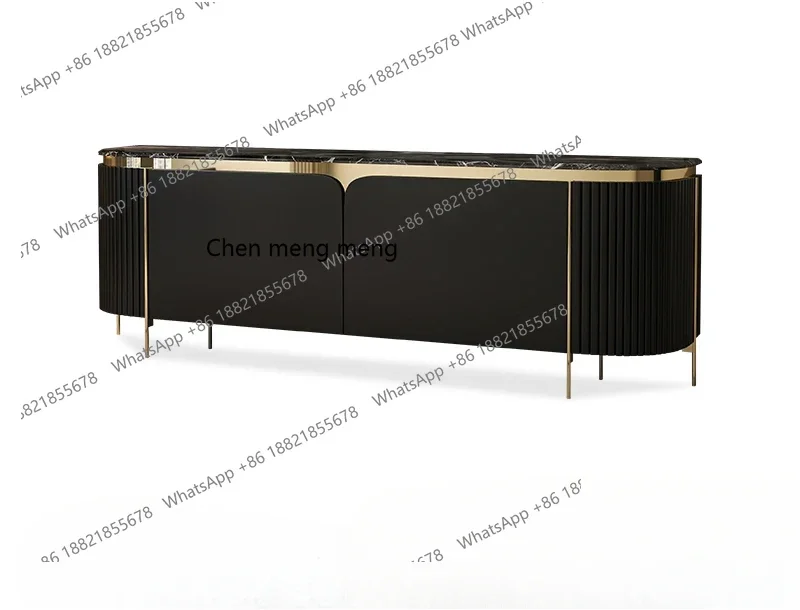 N178 A Italian TV Cabinet Modern Light Luxury Marble Coffee Table TV Cabinet Combination Living Room Bedroom Storage Floor Cabin