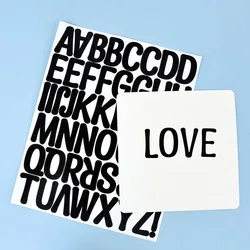 1Sheet 26 Alphabet Letter & Number Stickers Self-Adhesive Vinyl Uppercase Lower Case Black for Sign Door Business