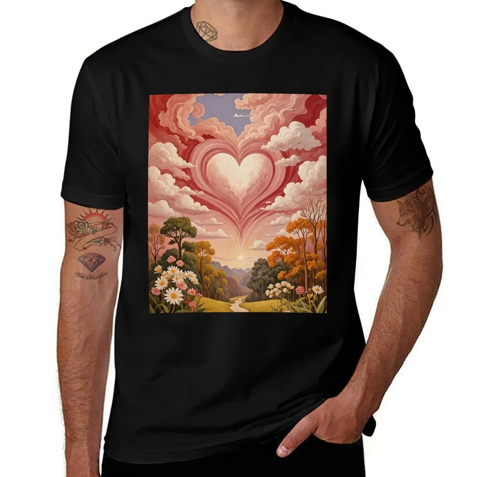 

Red Sky Heart no1 T-Shirt boys whites Personalized t-shirt customs t shirts for men pack