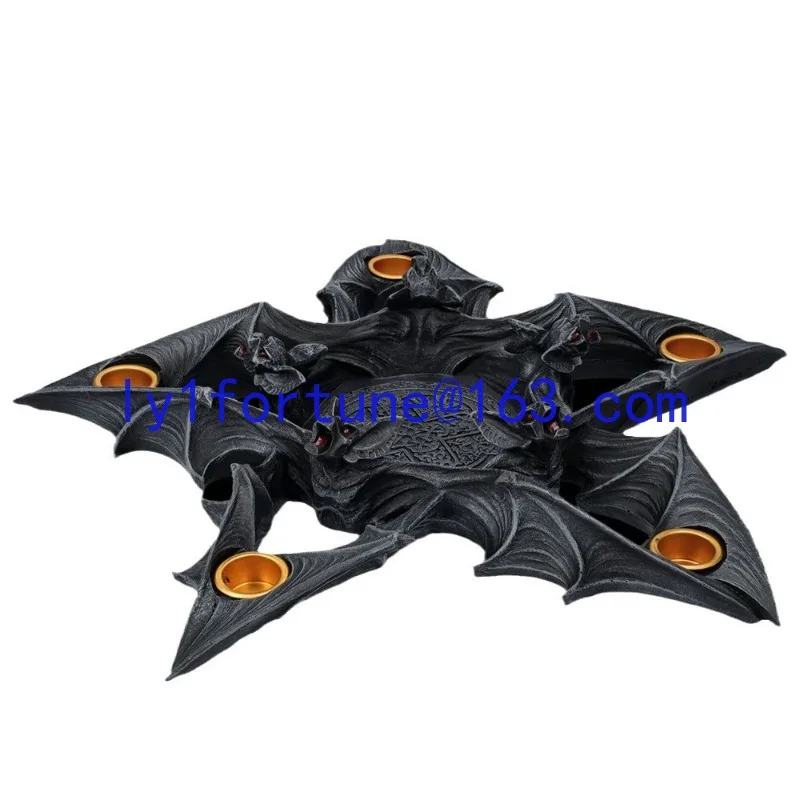 

Хэллоуин готическая летучая мышь подсвечник орнамент смола домашний орнамент антикварные поделки подарок