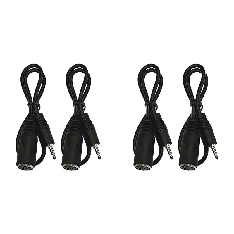 AS95 4 Pack Type-A MIDI to 3.5mm Adapter Cable 20 Inch Audio Line for Music Production