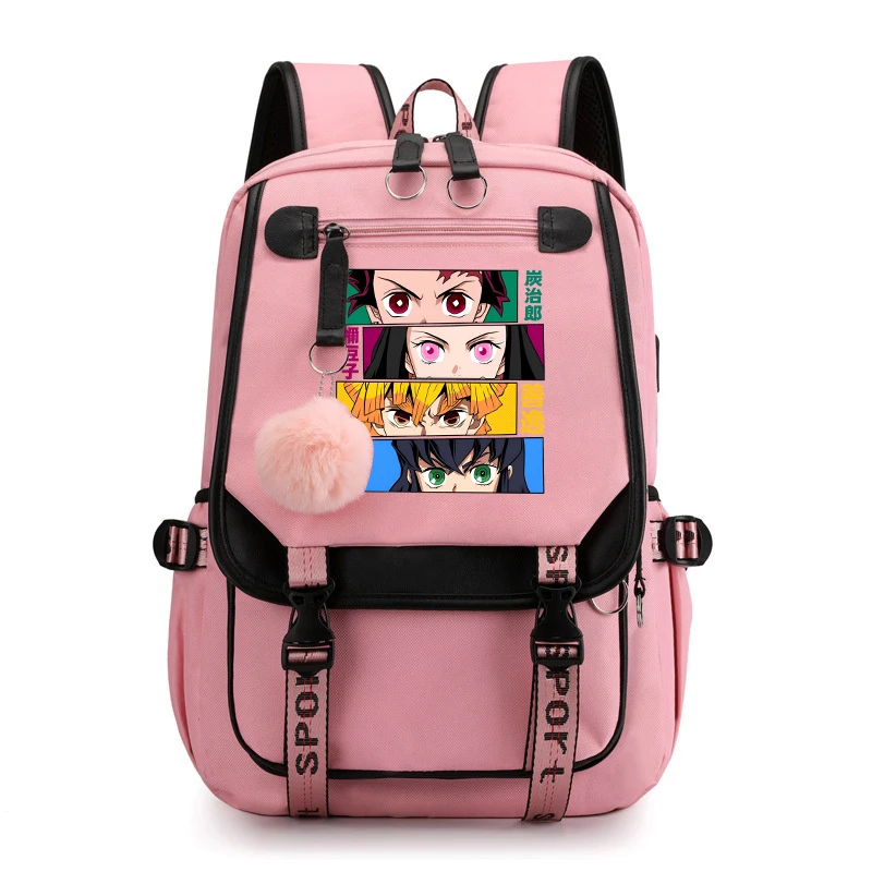 Anime Kamado Tanjirou Kamado Nezuko Student School Supplies Bag Teens Women Men Laptop Travel Rucksack