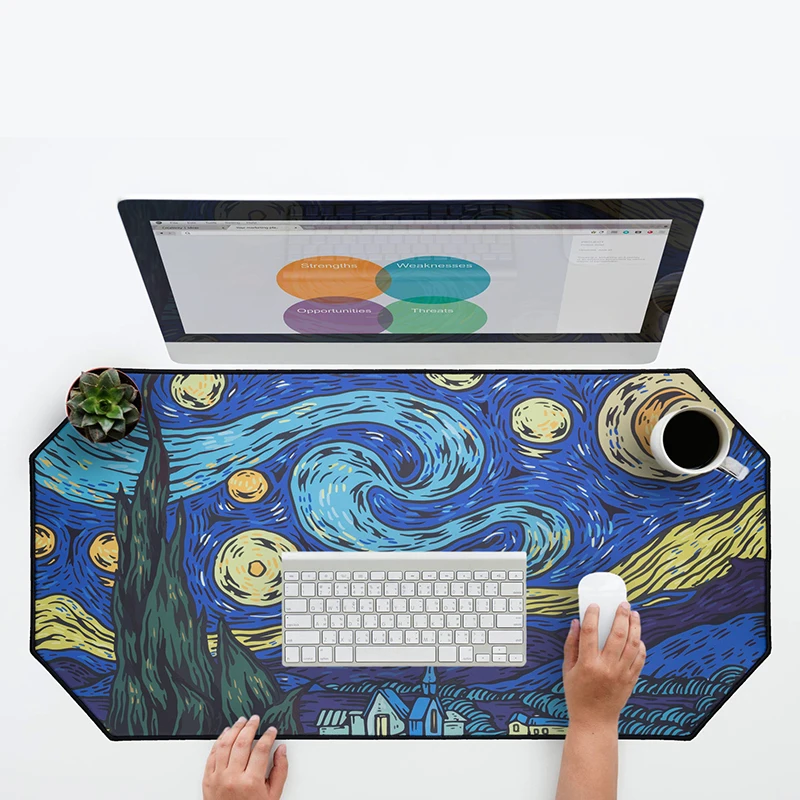 80*40 CM Starry Night Sublimation Large Size Rubber Mouse Pad Anti-slip Desk mat