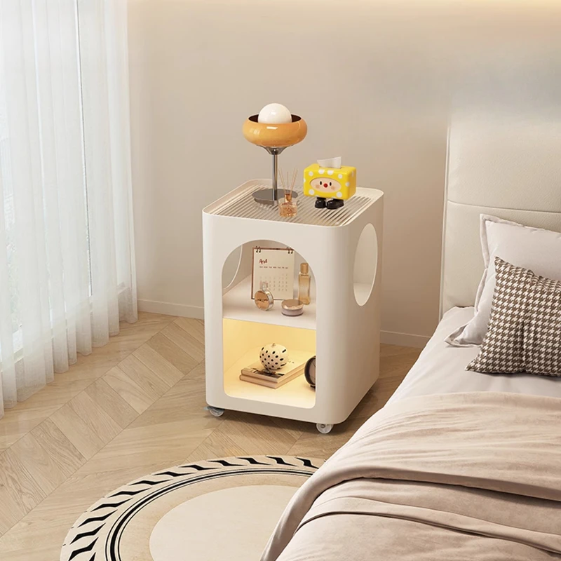 Simples ferro quarto gaveta mesa de cabeceira moderno pequeno estilo creme lado estreito armário cama cabelo criado mudo móveis para casa