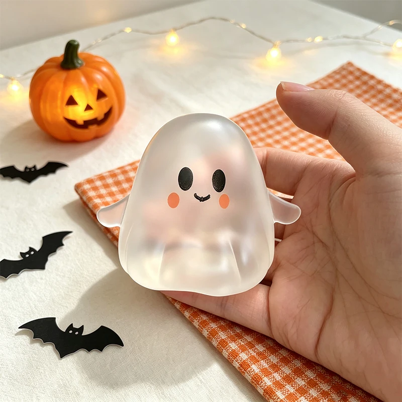 Halloween Ghost Squeeze Squid Ball Shapeable Stress Relief Squeeze Ornament Coconut Oil Material Filler Holiday Gift Supply