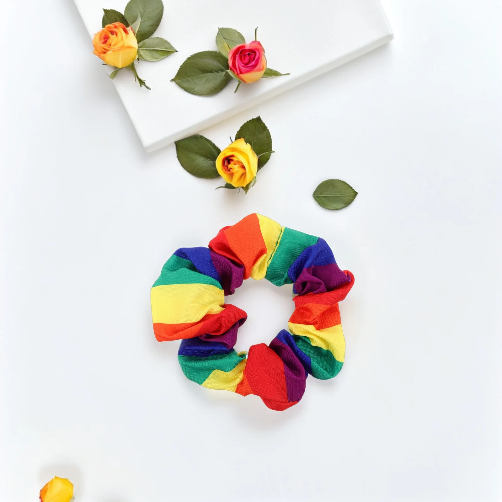 

2pcs Rainbow Hair Circles Colorful Satin Elastic Bands Lightweight Girls Accessories Durable Craftsmanship Versatile Styling