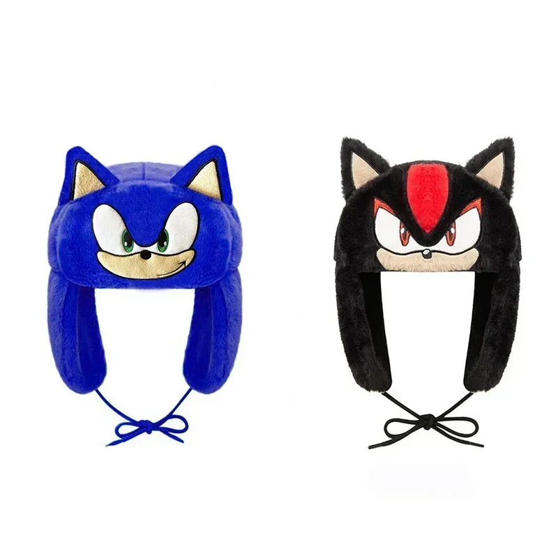 لعبة S-سونيس ألعاب من نسيج مخملي أنيمي الخريف الشتاء الدافئة Ushanka قبعة سوداء Y2K قبعة رائجة البيع المرأة قبعة الصياد امرأة قبعات التزلج قبعة هدية #1