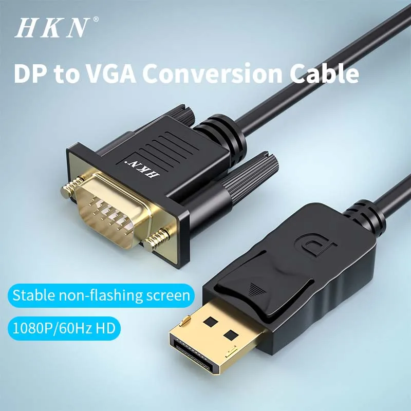 HKN DP naar VGA Adapter Kabel Man op Man Converter HD 1080P Display Port DP VGA Kabel Voor TV Box PC Laptop Monitor Projector