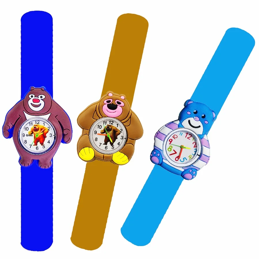 Children Electronic Digital Watch Cartoon Panda Elephant Cat Sheep Rabbit Animal Toys Kids Slap Watches for Boys Girls Bracelet