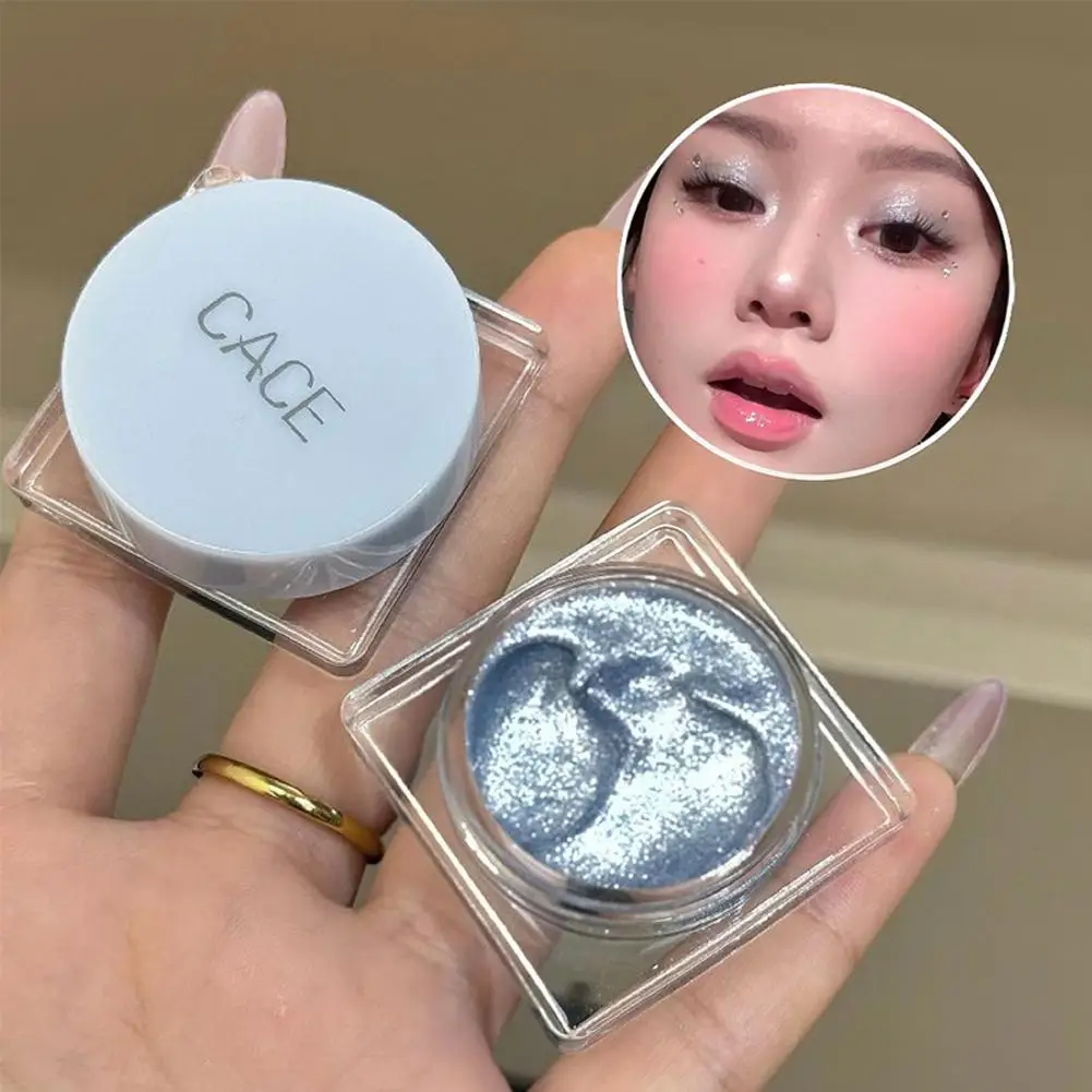 Palette di ombretti glitterati Trucco per occhi rosa blu Ombretto glitter monocromatico Ombretto luccicante argento bianco perla S9K5