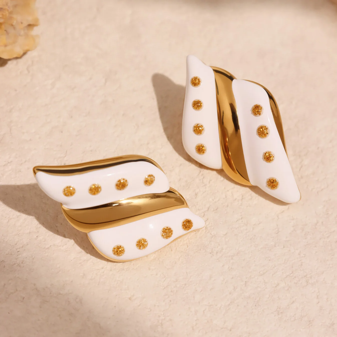 

Nivora Castings Geometric Bowknot Stainless Steel Stud Earrings For Women Hypoallergenic Enamel Earrings Women Party Jewelry