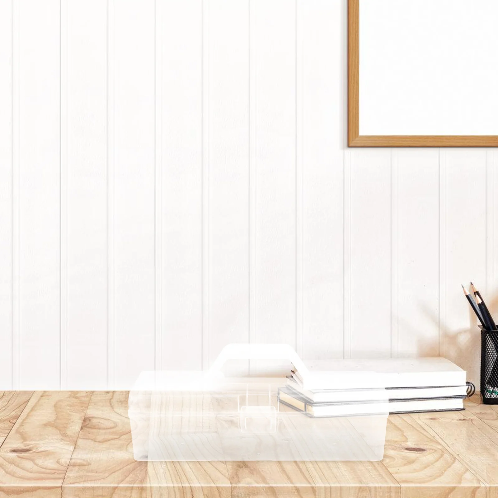 

Plastic Storage Box Transparent Toolbox Portable Organizer for Craft Supplies Sewing Tools Small Parts Container Durability