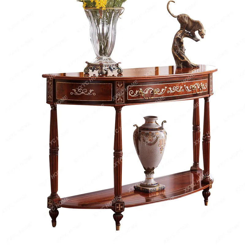 

Neoclassical shell inlay display cabinet, large entryway cabinet, living room hallway console table furniture