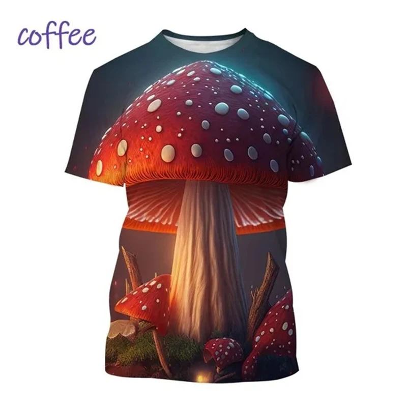 Men Summer Tops Mushroom T Shirt 3D Printed T Shirts Fashion Men'swomen's Fun Round Neck Summer Casual Short-sleeved Tshirt Tees