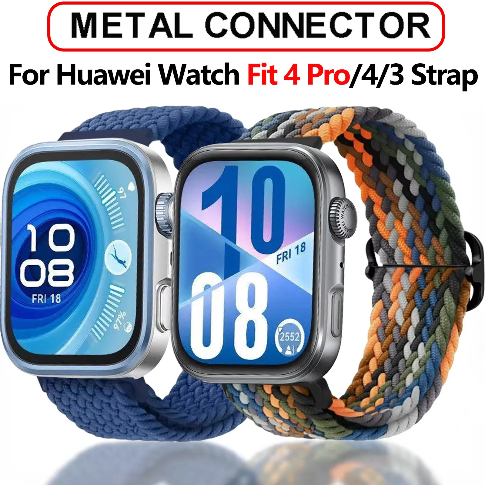 

Nylon Loop Strap for Huawei Watch Fit 3/Fit 4 Braided Bracelet Wristband for Huawei Watch Fit 4 Pro Sports Watchband Accessories