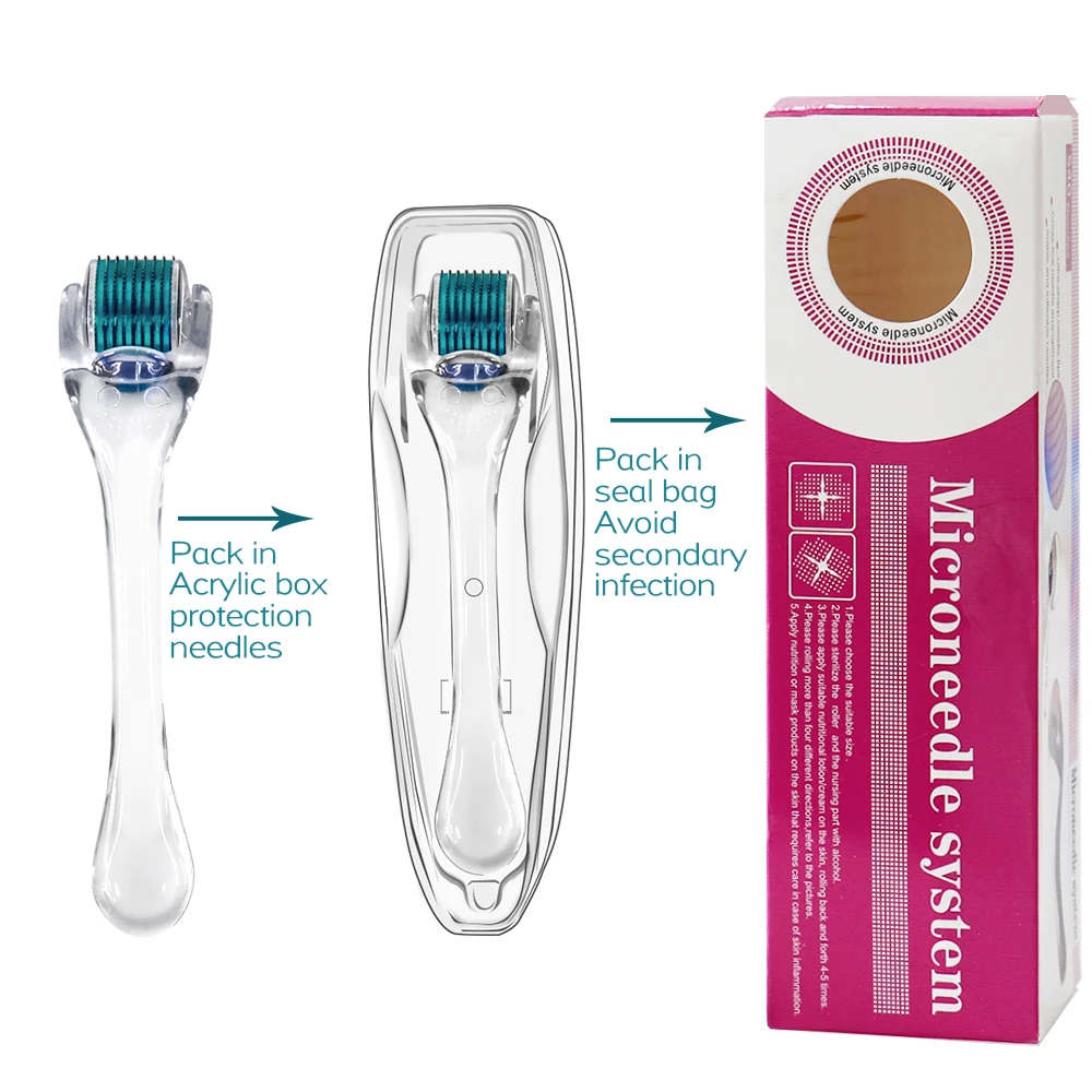 Derma Roller System Профессиональная 540 игл Derma Roller Уход за кожей Рост бороды Рост волос Мезотерапия лица Красота Ролик