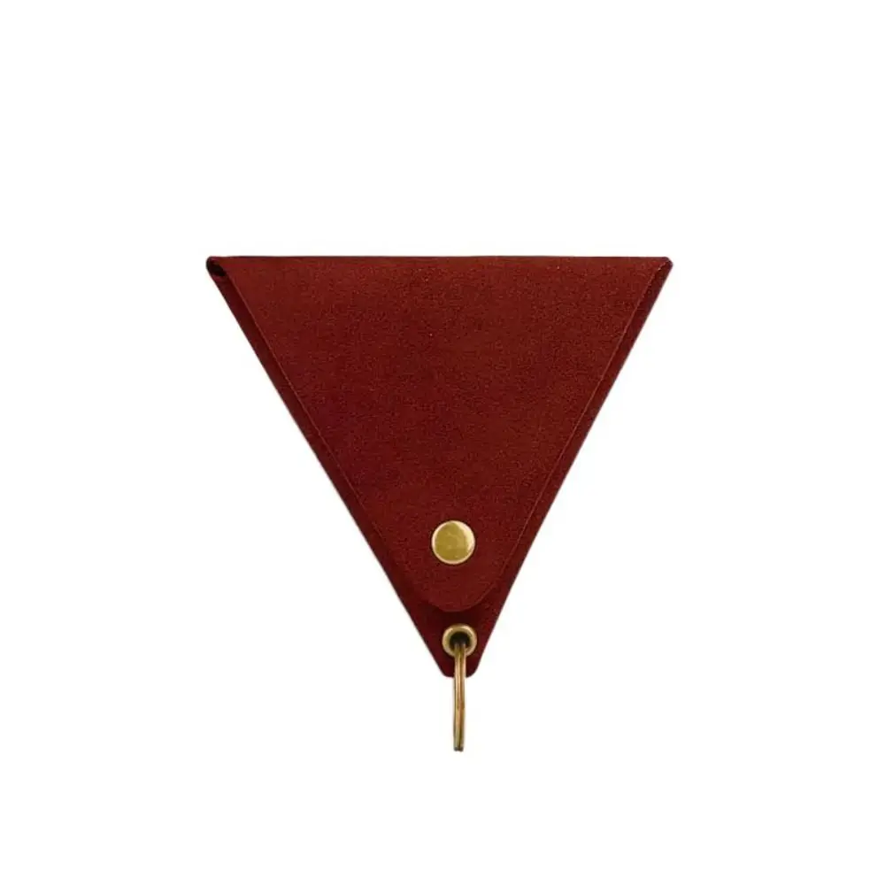 Korean Style PU Leather Coin Purse Portable Wallet Solid Color Triangle Coin Purse Coin Purse Card Bag Small Item Bag Men