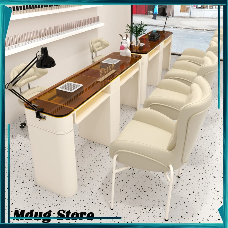 

Glass Collector Nail Table Light Stickers Cleaner Vacuum Nail Table Equipment Art Scrivania Per Unghie Manicure Furniture