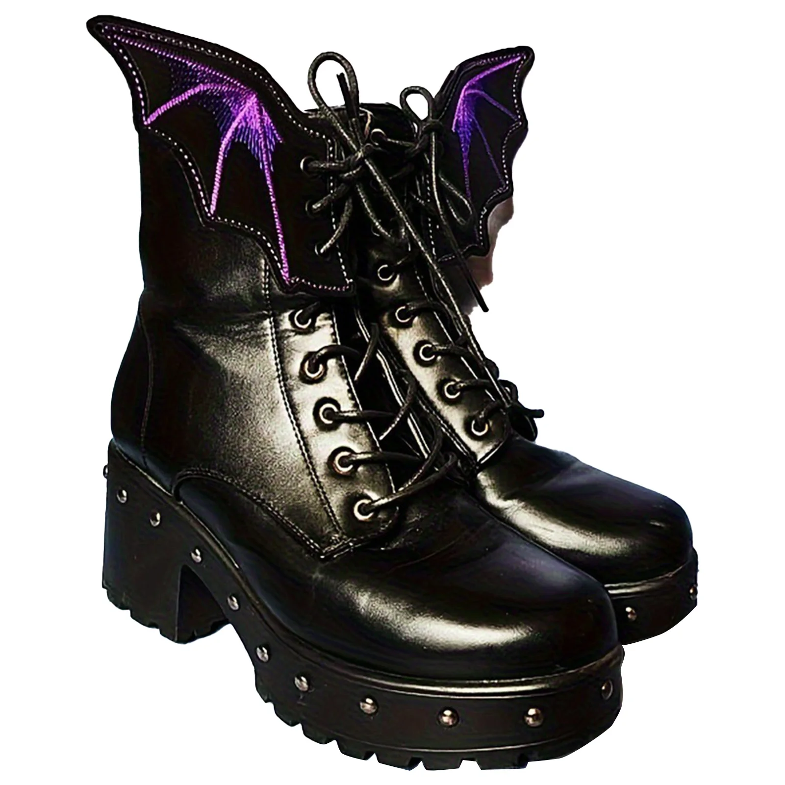 Black Purple Bat Wings Shoes Buckle Elegant Removable Versatile Shoe Accessories for Decorating Boots Shoes