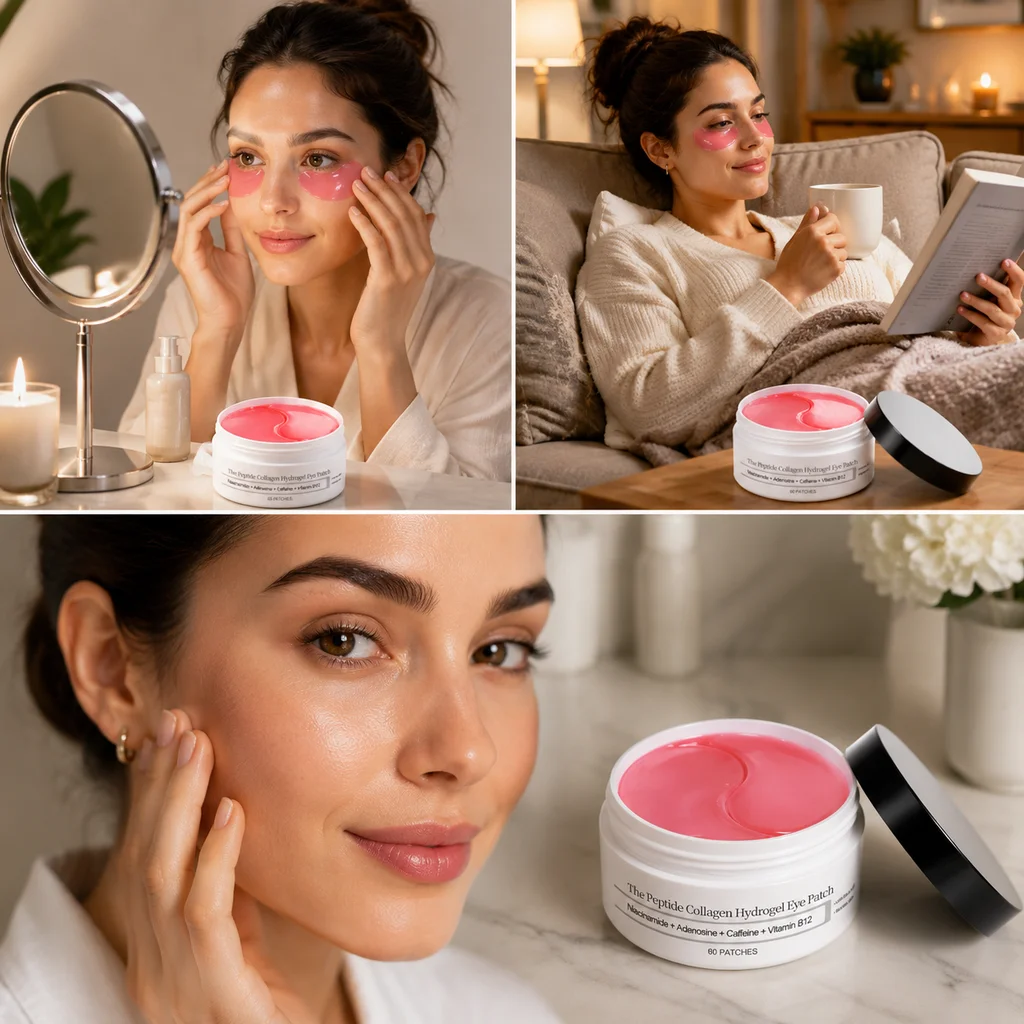 60 Stück Kollagen-Peptid-Hydrogel-Augenpads, feuchtigkeitsspendende Augenmaske, tägliche Augenpflege, kühlende Hautpflegepads, einfache Anwendung. – Detail 8