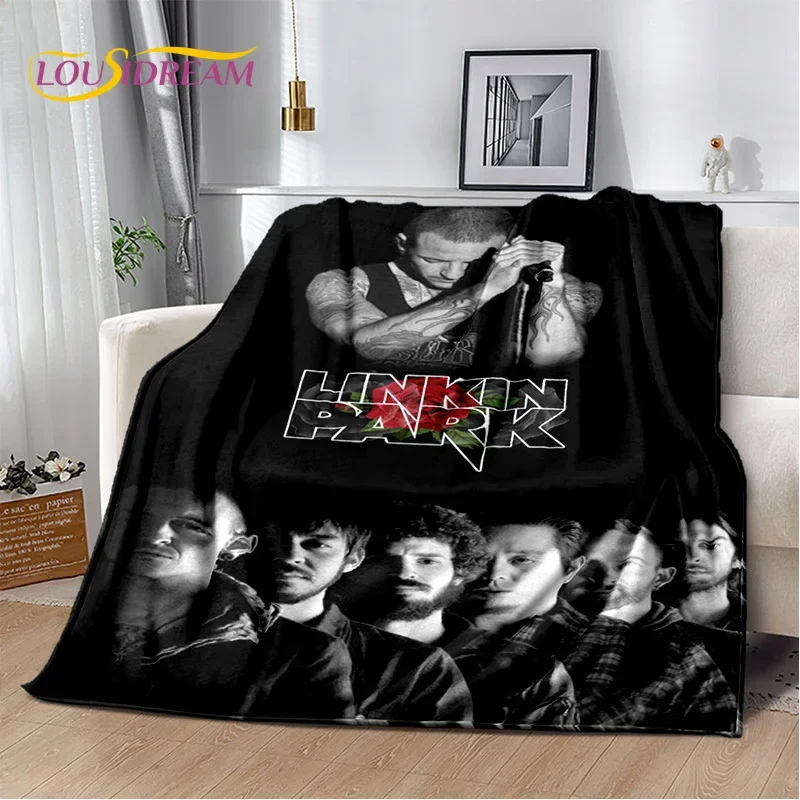Retro Rock Band 3D L-Linkin-Park Soft Blankets,Keep Warm Throw Blanket Comfortable Blanket for Picnic Beds Sofa Home Bedroom Kid