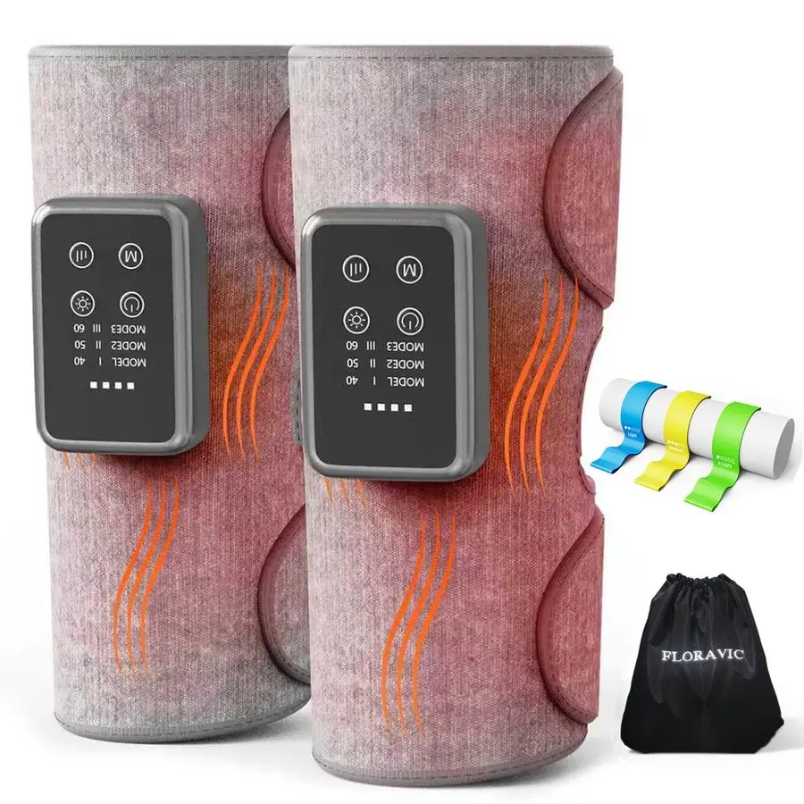 

Leg Massager with Heat for Daily Pain amp Comfort Use, Portable Rechargeable Calf Massager with Adjustable Wraps, 3 Modes amp 3