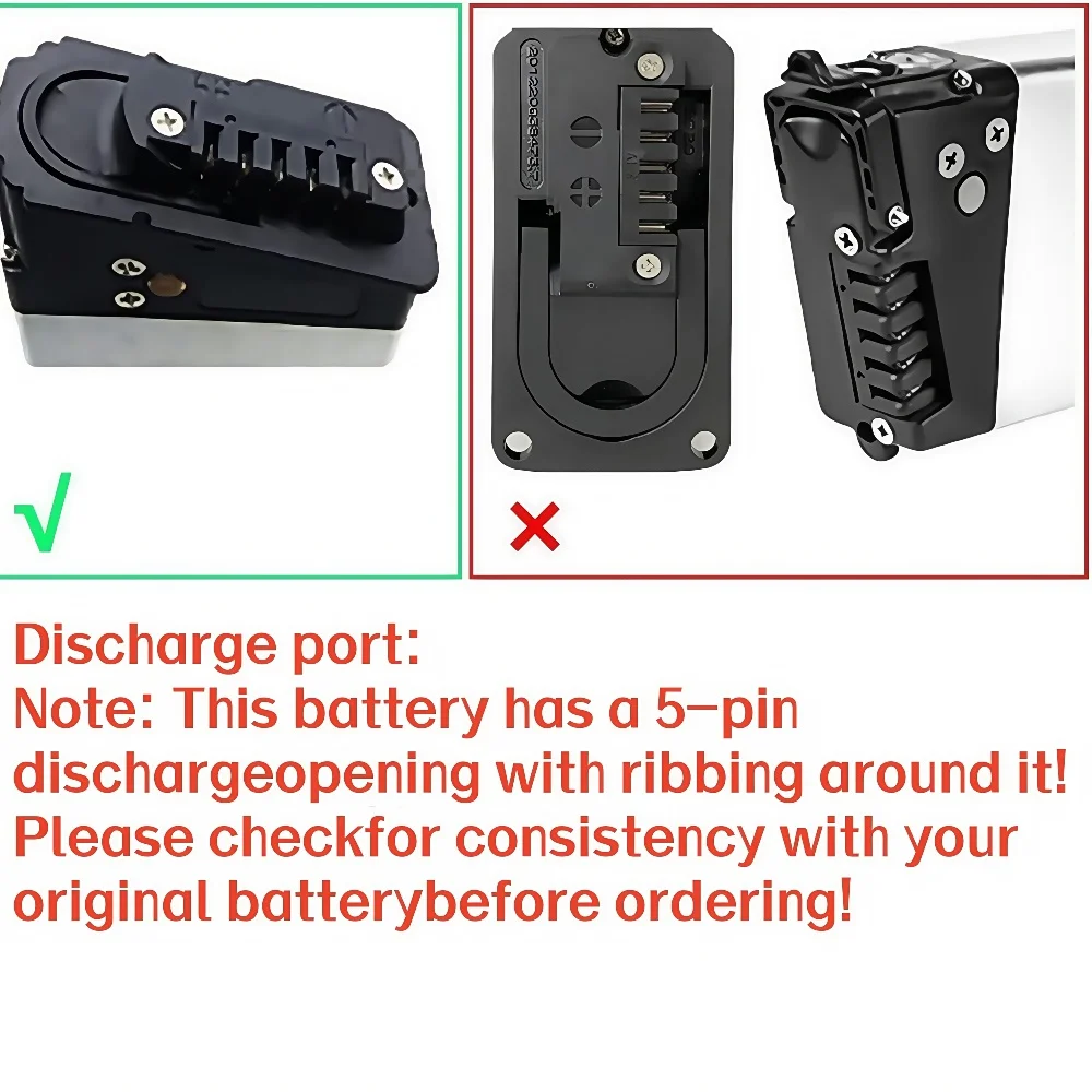 بطارية بديلة 36 فولت 48 فولت 10.4Ah-17Ah لـ ADO A20/A20F/MATE/Fiido M1، بطارية ليثيوم أيون قابلة للطي ذات سعة عالية مع حماية BMS #6