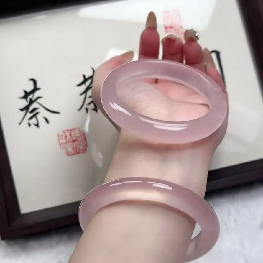 

Myanmar jadeite jade bracelet ice pink women's cat's eye bracelet jade gift popular gift