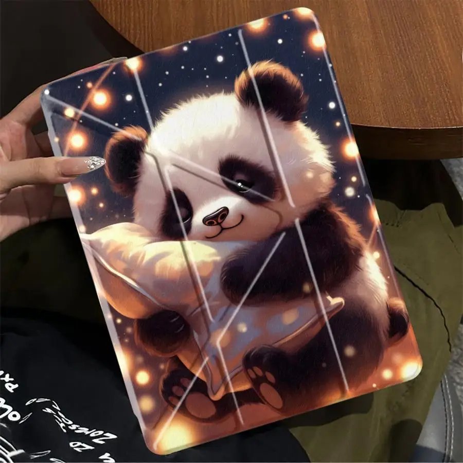 

Tablet Case For iPad Mini 6 7 Pro 2025 Air 4 5 M3 M2 1 2 M4 11inch Pro 11th 10th 9th 8th 7th 12.9inch Holder Cover Panda With