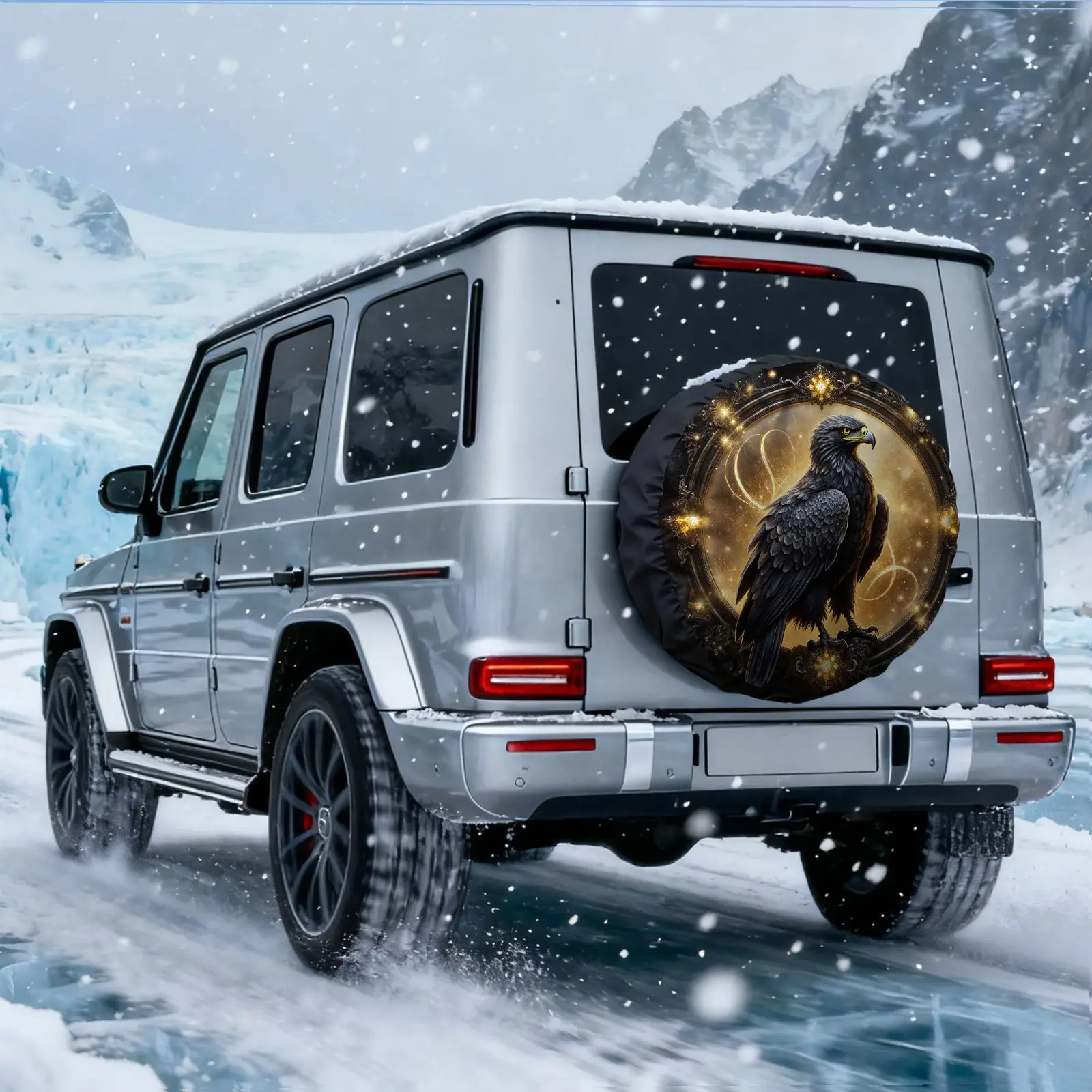 

Чехол для запасного колеса Black Eagle из полиэфирного волокна, защита, роскошная золотая рамка, аксессуар для внедорожника