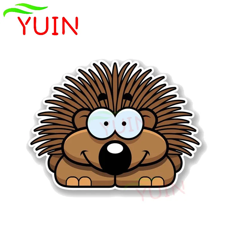 Cartoon Happy Hedgehog Car Sticker Cute Animal Decal Motorcycle Cars Accessories PVC Bumper Decoration Waterproof Decals 15*11cm