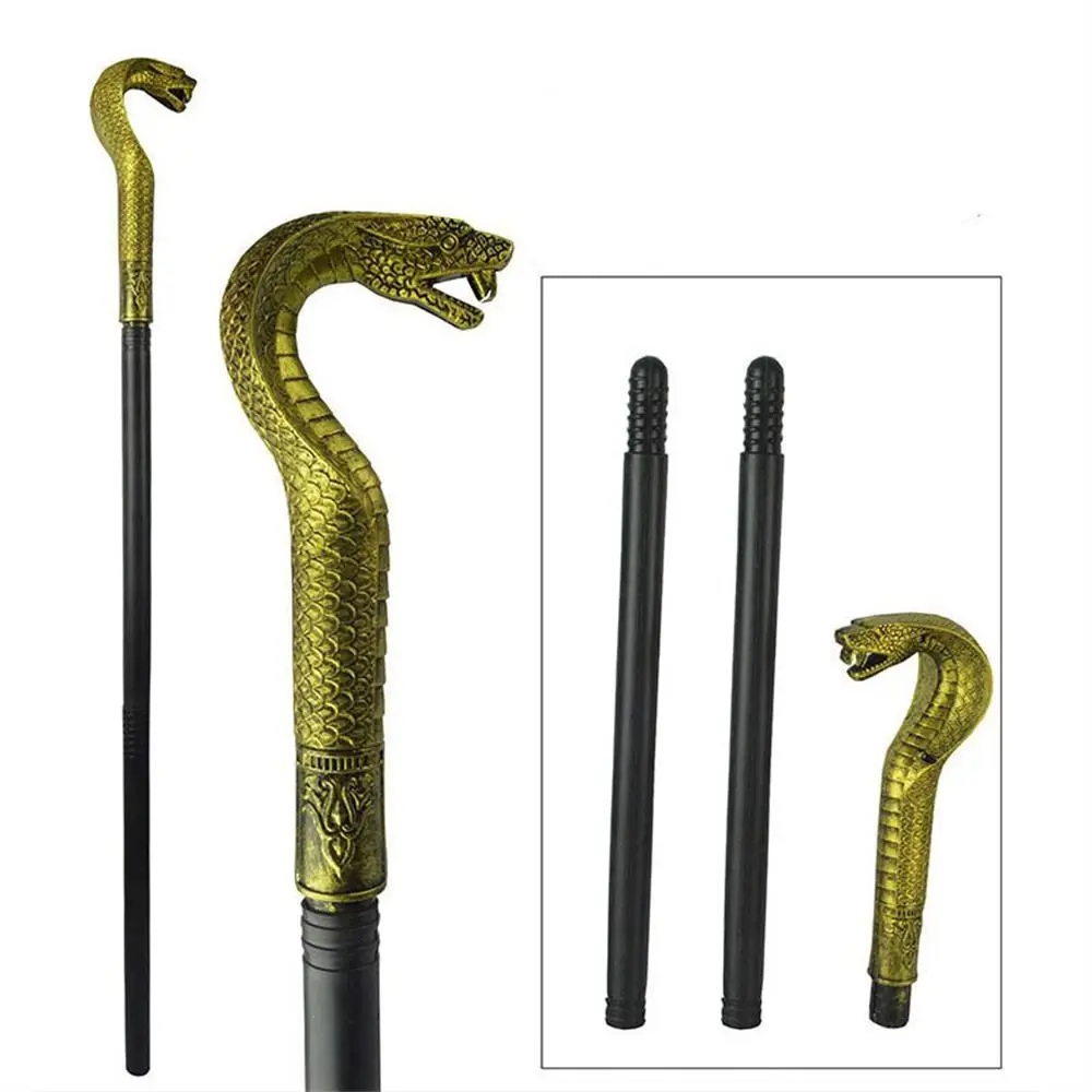 Round Handle Costumes Walking Cane King's Scepter Royal King Halloween Wand Snake Head Elegant Halloween Walking Stick