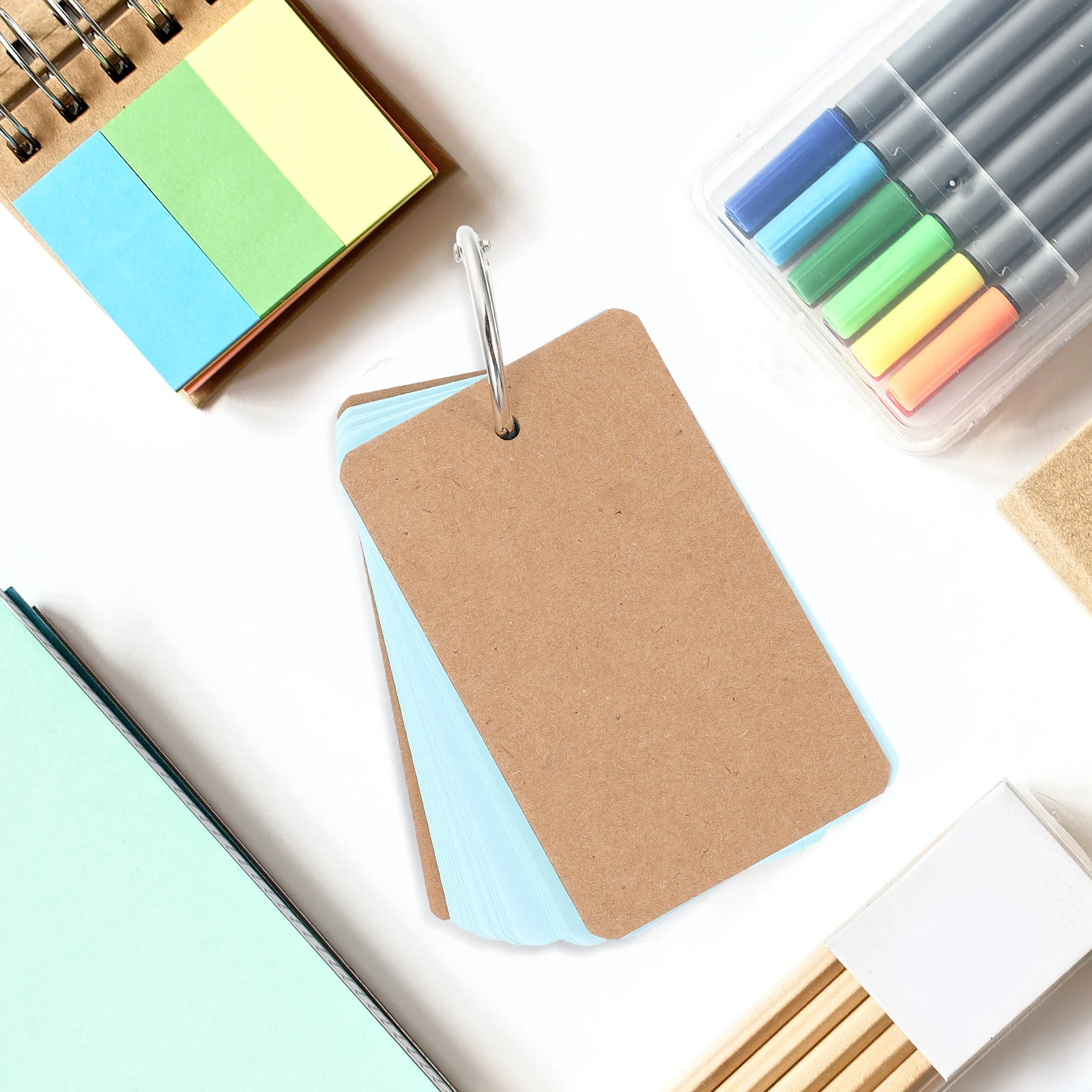 7Sets Blank Flash Cards Paper Cards Fine Workmanship for Learning English Writing Notes and Lists Blank Memo Card