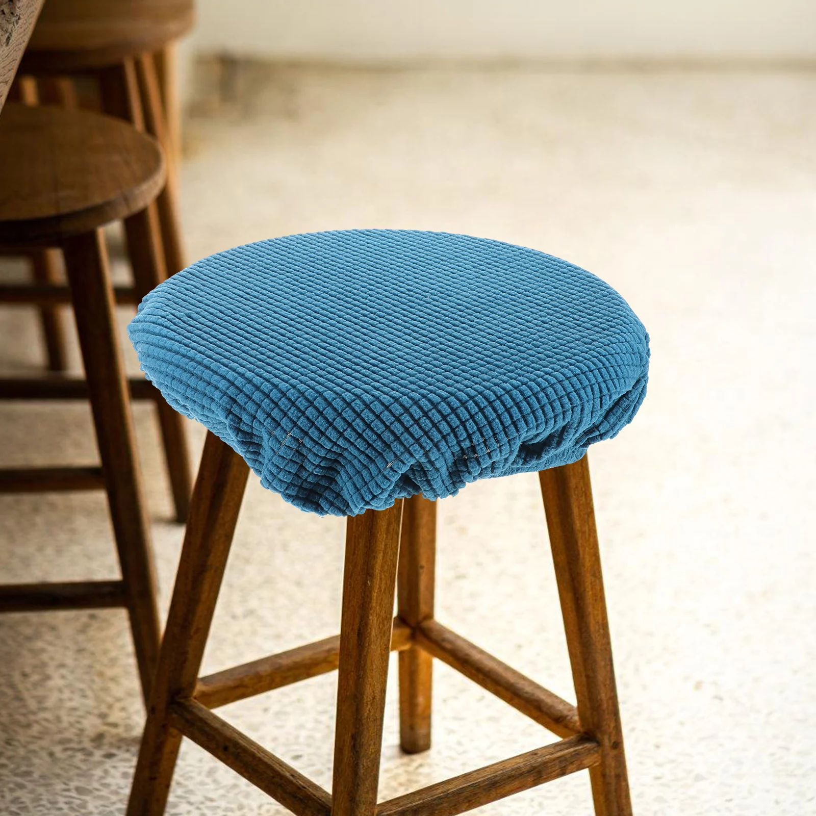 

1pc Round Stool Home Use Washable Dining Kitchen Chair Protector Covers Stretch Home Use Round Chair Cover Cover Chairs