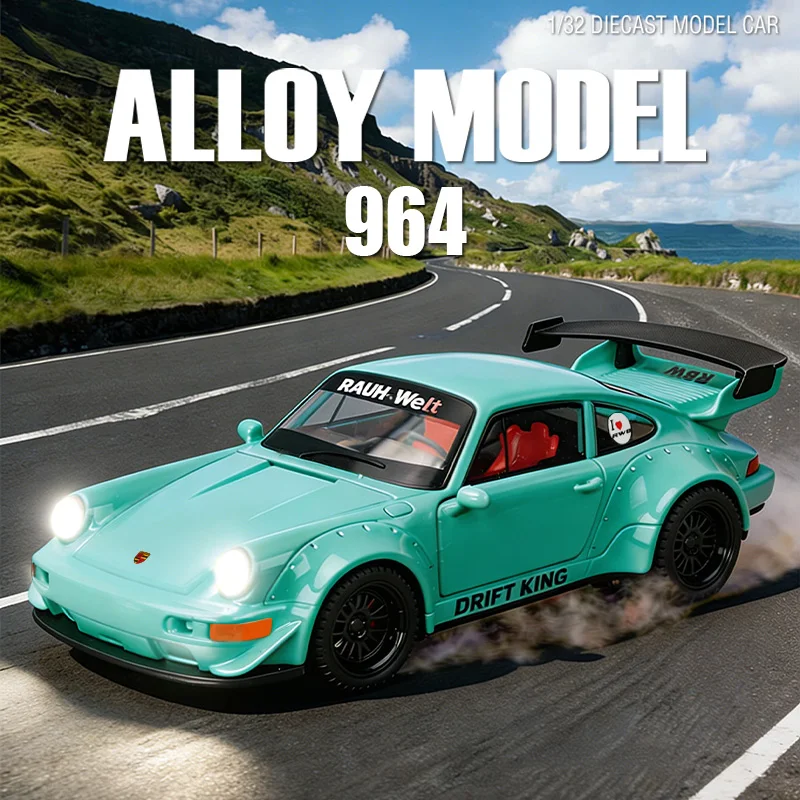 

1/32 Scale 964 Exquisite Alloy Super Car RWB Racing Car Simulation Model Kids Boys Toy & Collection Ornament Pull Back