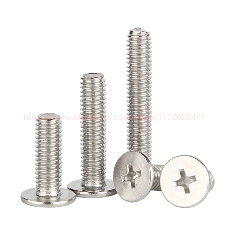 M1 M1.2 M1.4 M1.6 M2 M2.5 M3 M4 M5 M6 M8 Cross Phillips CM Ultra Thin Super Low Flat Wafer Head Screw Stainless Steel Bolt