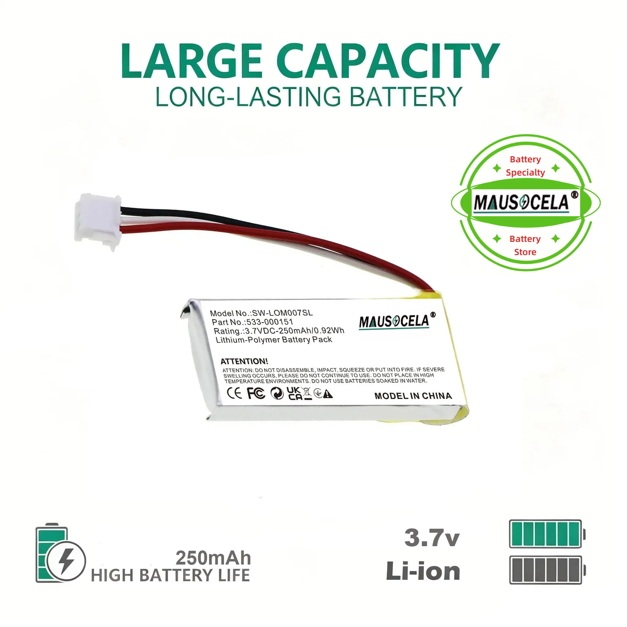 Logitech Mouse G Pro X Superlight - 250mAh 3.7V Li-Po Battery SW-LOM007SL 533-000151