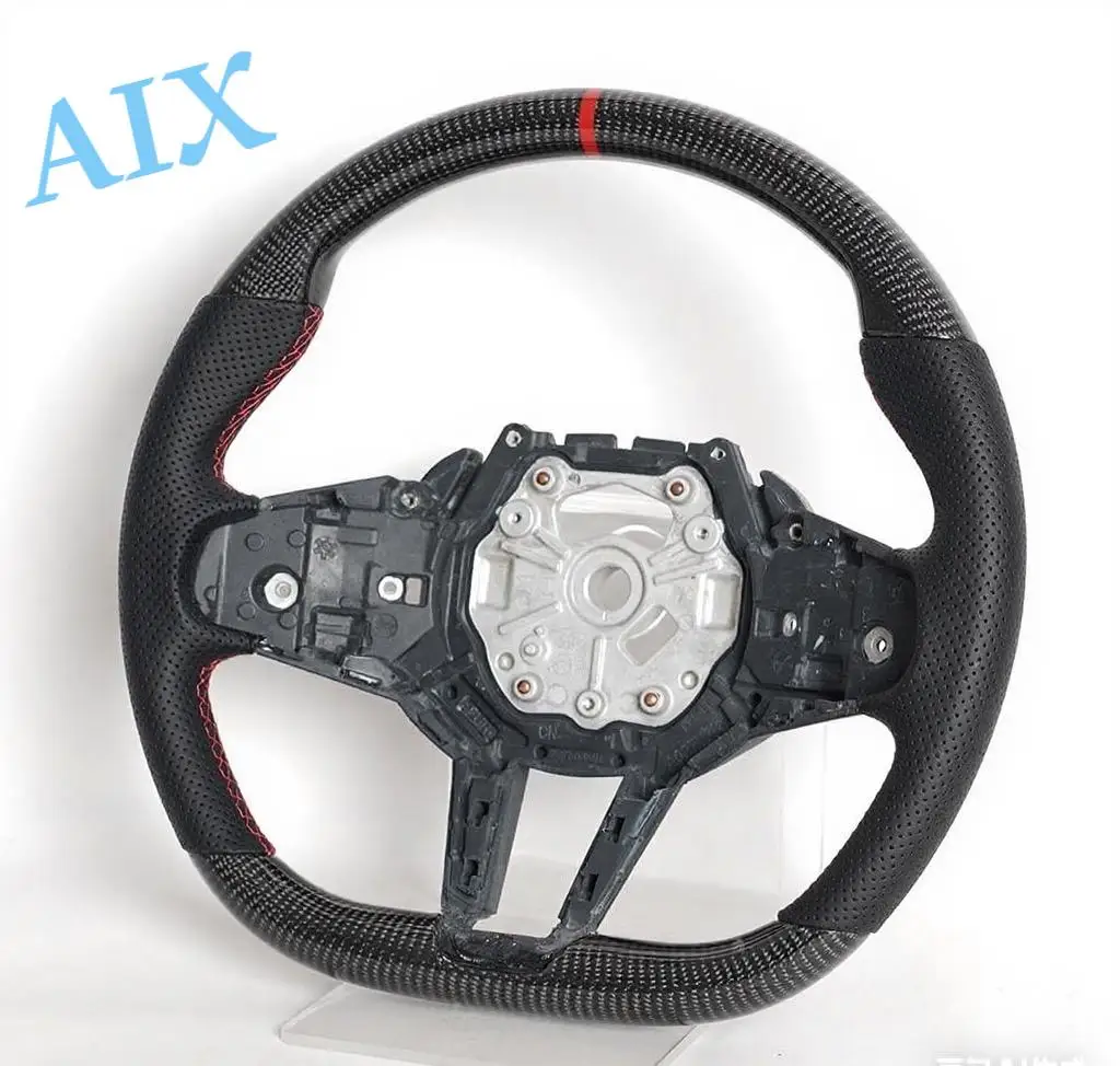 

Рулевое колесо из настоящего углеродного волокна на заказ для 2024 Bmw G20 G80 M4 G82 G83 G87 Карбоновое рулевое колесо с отверстиями переключения передач