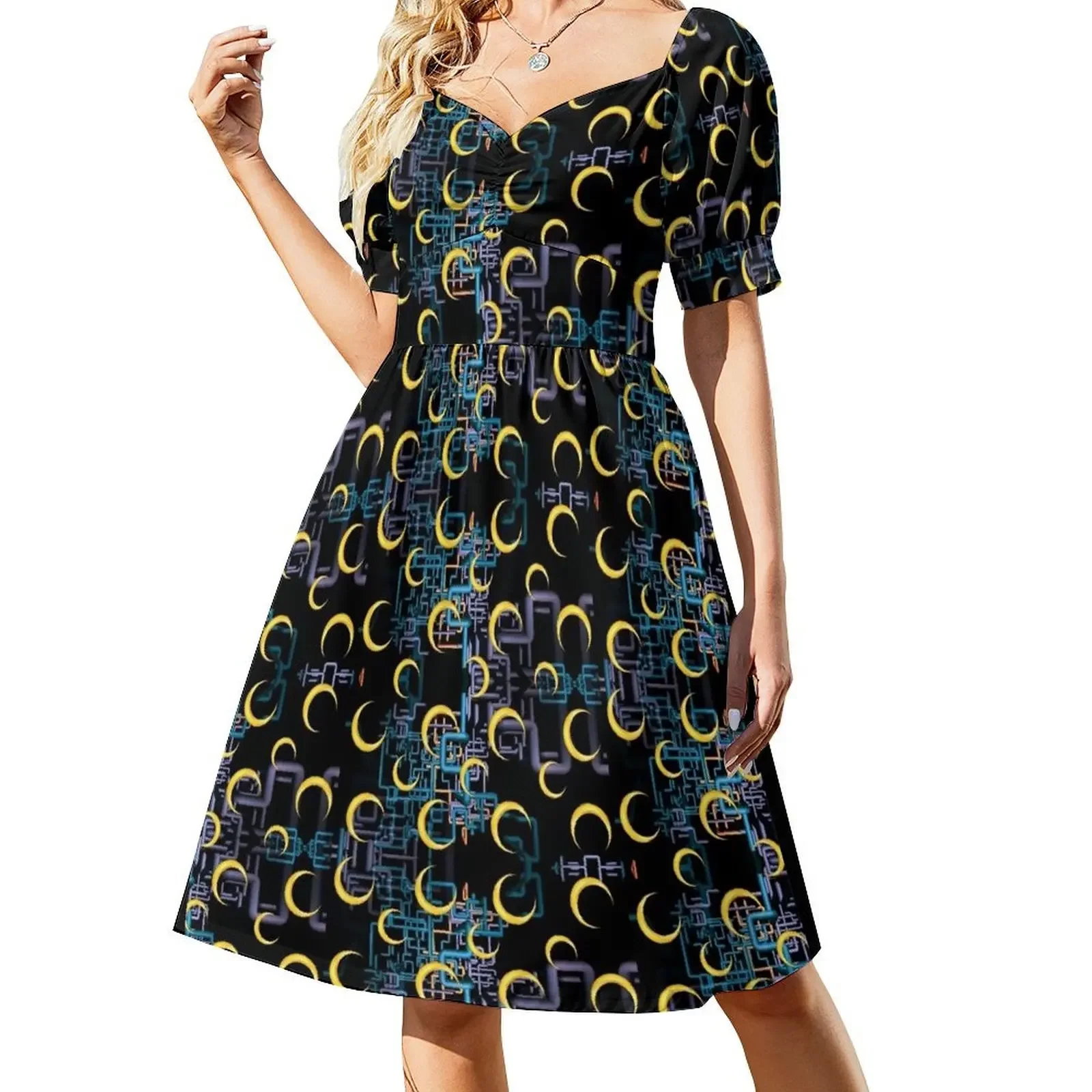 Dan Flashes pattern cool tim robinson #1 Sleeveless Dress evening dress woman cocktail dresses beach outfits for women Dress