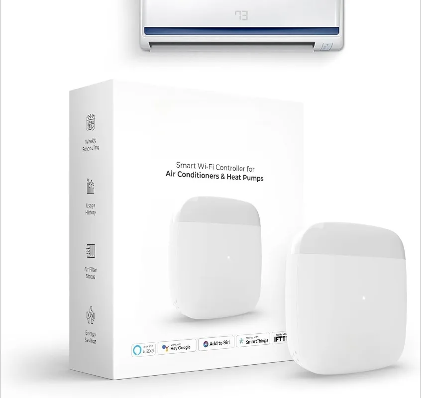 

Smart AC Controller for Mini-Split, Window & Portable Air Conditioners & Heat Pumps Free App, No Subscriptions