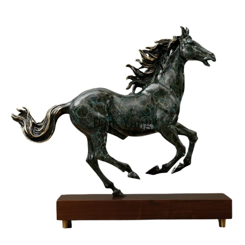 YJ Ma to Success Decoration TV Cabinet Living Room Crafts Ornament Home Furnishing Pure Copper Lucky Office War Horse