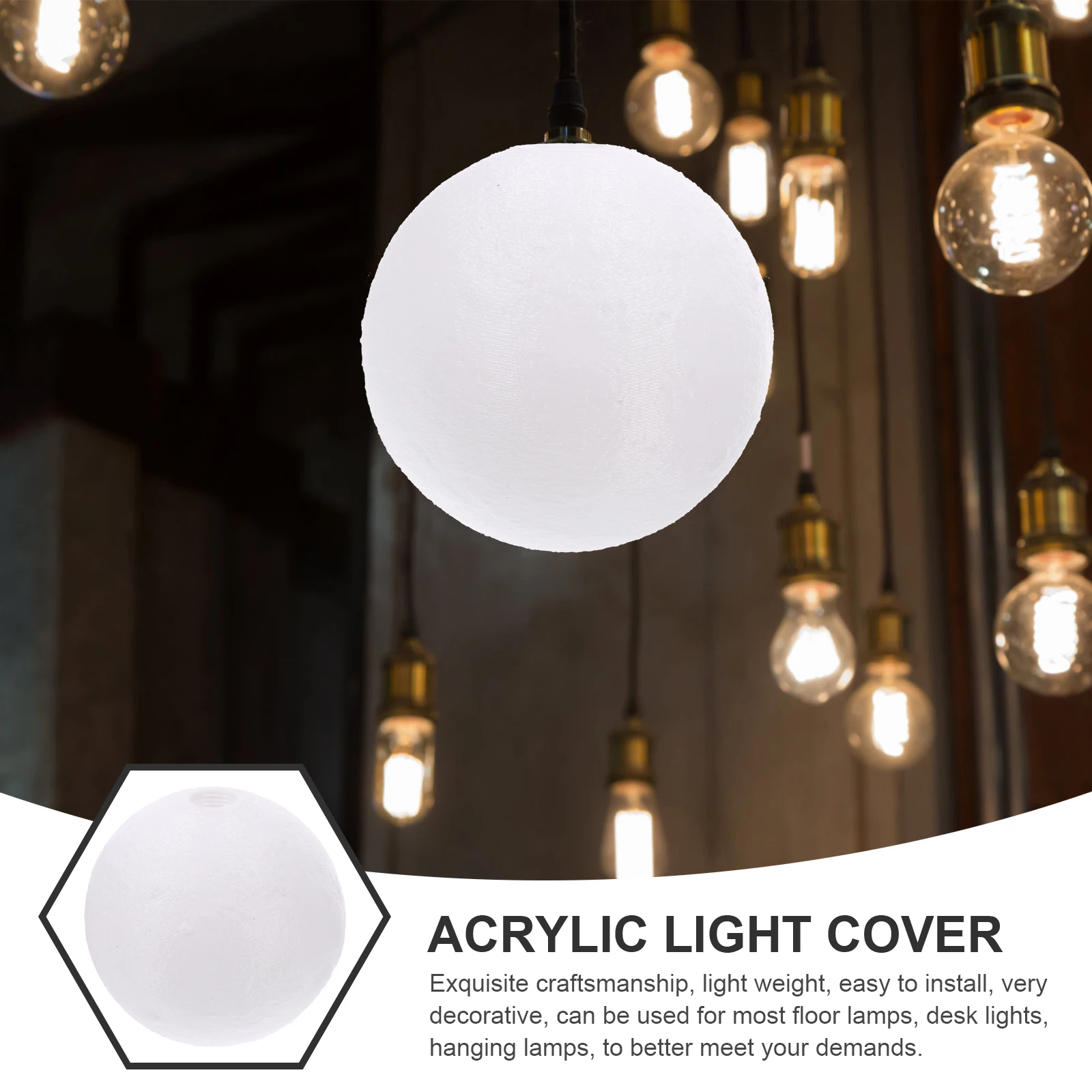 

Moon Lamp Shade Acrylic Ball Shape Table Light Cover Modern Simple Design For Bedroom Living Room Hotel Replacement
