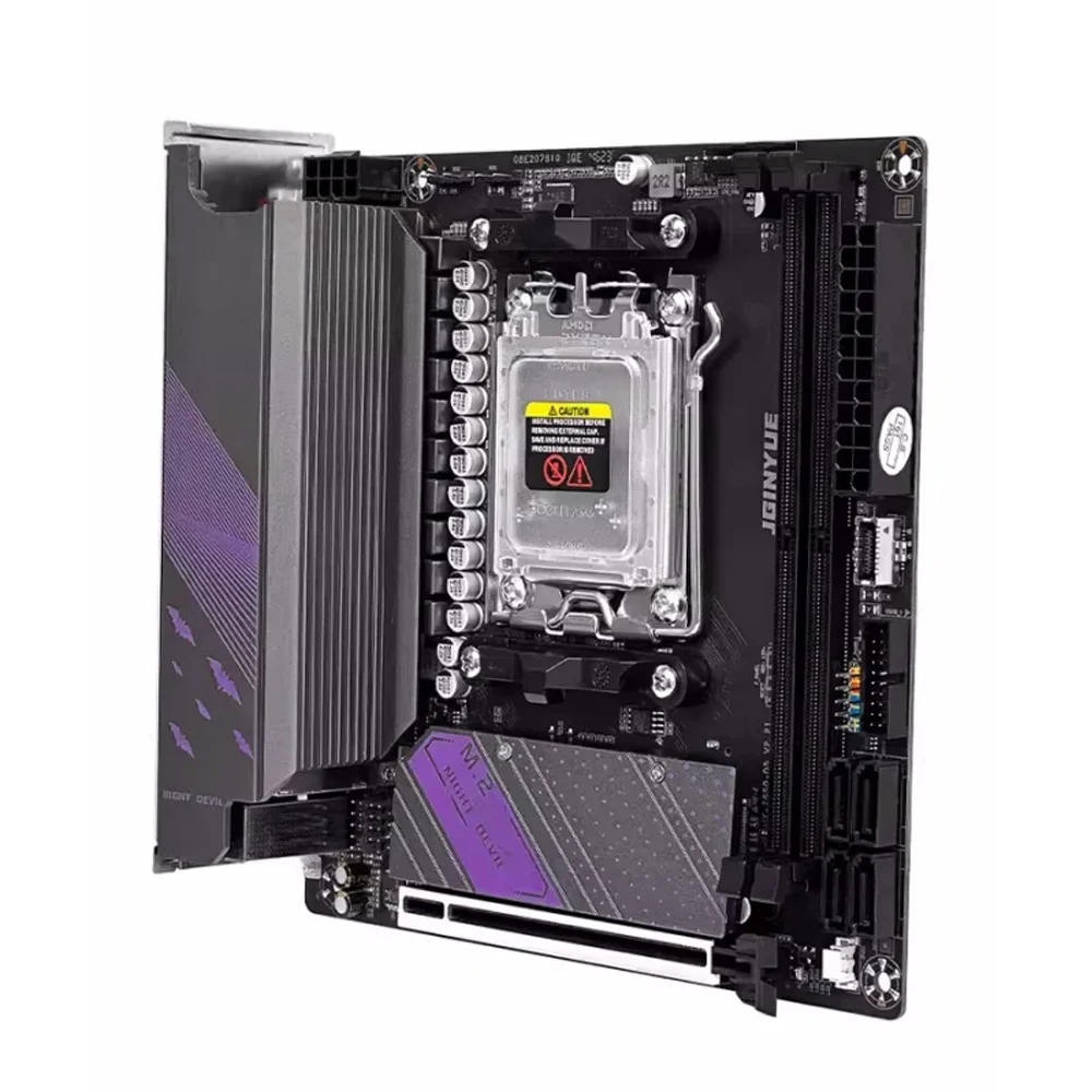 JGINYUE B650 ITX Motherboard Set AM5 Ryzen 7000 Series CPU DDR5 6000MHz Dual Channel Memory RAM B650i Night Devil Gaming ITX Kit