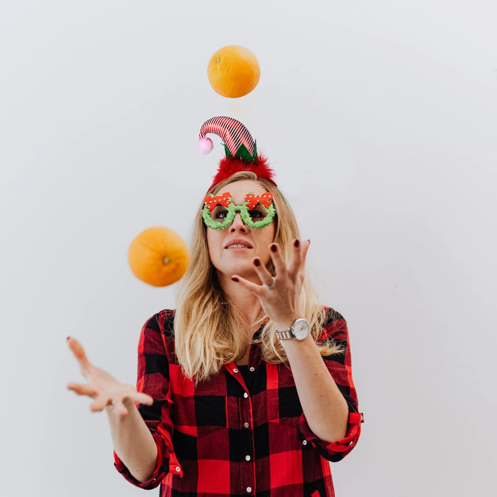 

4Pcs Christmas Hairwear Lovely Hair Hoop One Size Fits Most Holiday Party Headband Festival Accessory Gift for Friends Family